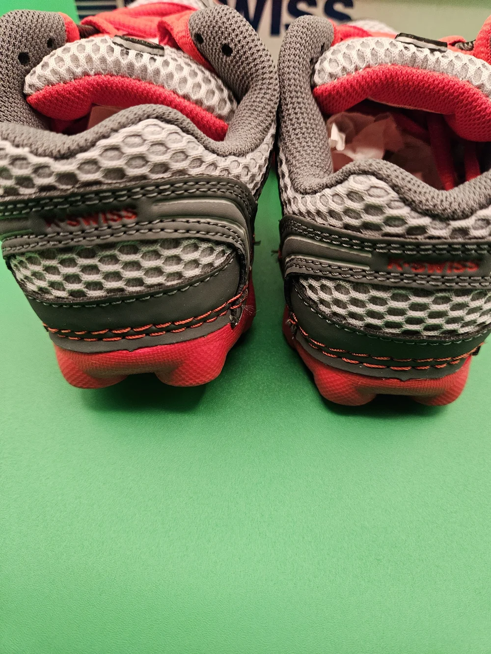 K-Swiss Kids Gray and Red Lace & Hook Sneakers